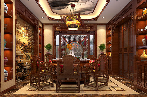 鹤岗温馨雅致的古典中式家庭装修设计效果图