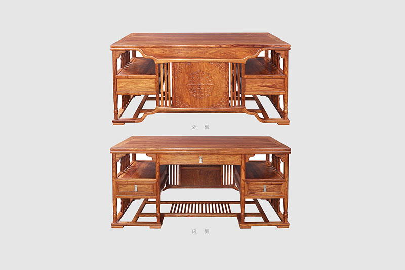 鹤岗中式家居装饰书房桌椅组合家具效果图